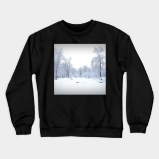 Snow covered pond. Crewneck Sweatshirt